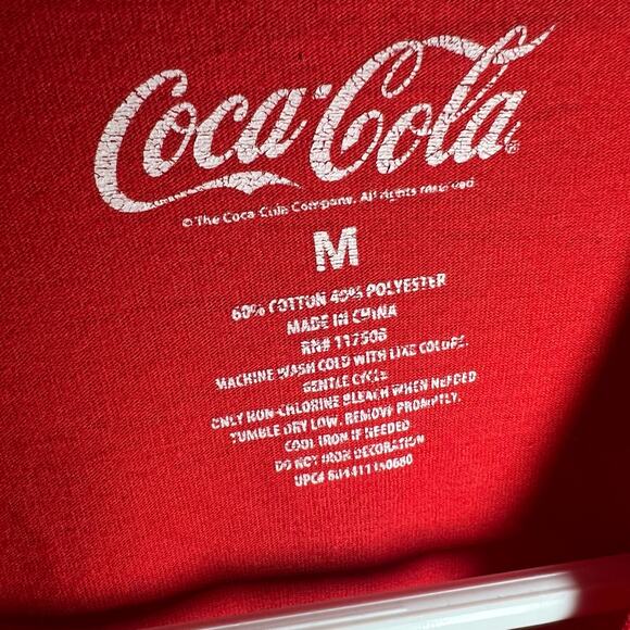 Red Coca Cola Classic Long Sleeve Crew Neck T-Shirt Size Medium - Picture 3 of 4